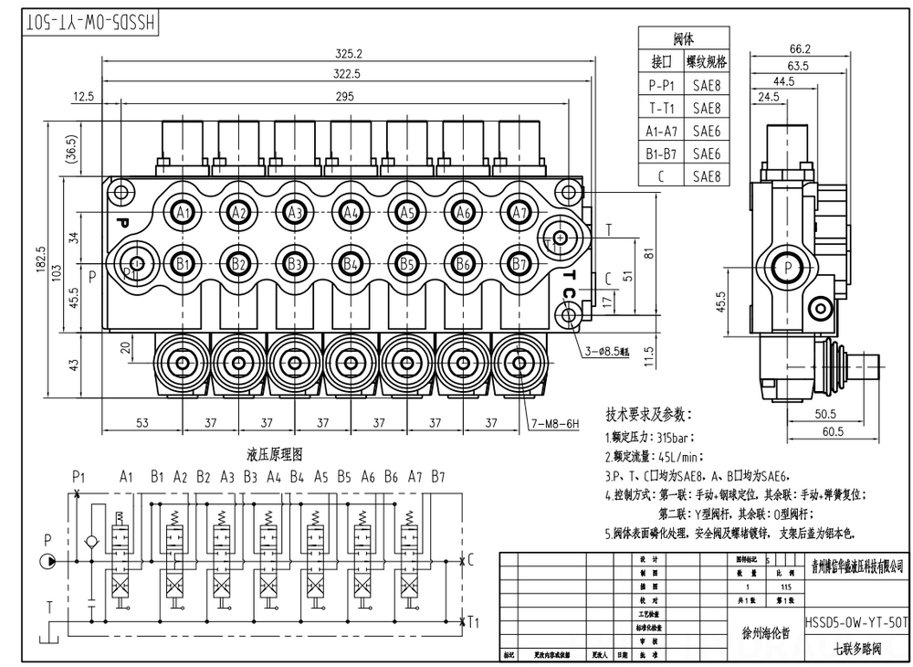 Hydraulic Motors Bespoke Hydraulic Solutions: Customizable SD5 Directional Control Valves drawing image