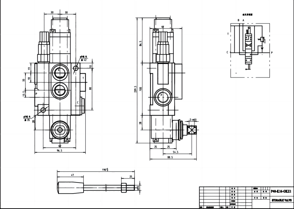 Factory Wholesale Supply: P40-QTW1 Hydraulic Valves from the Manufacturer drawing image