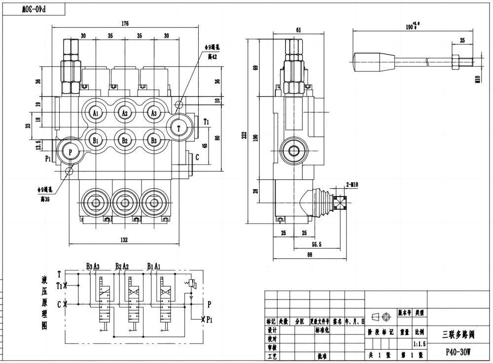 Custom P40-G12-G38-OW Monoblock Valves: OEM & ODM Services for Global Market drawing image