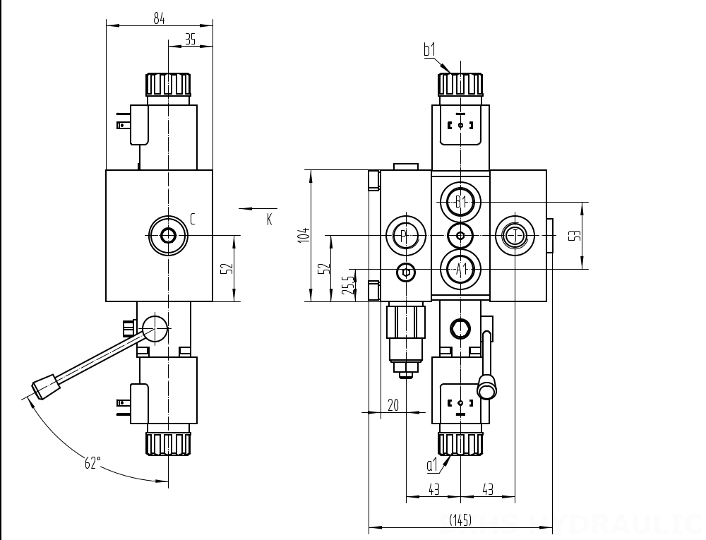 OEM Hydraulic Solutions: Customize the DCV58 Valve to Your Specific Needs drawing image