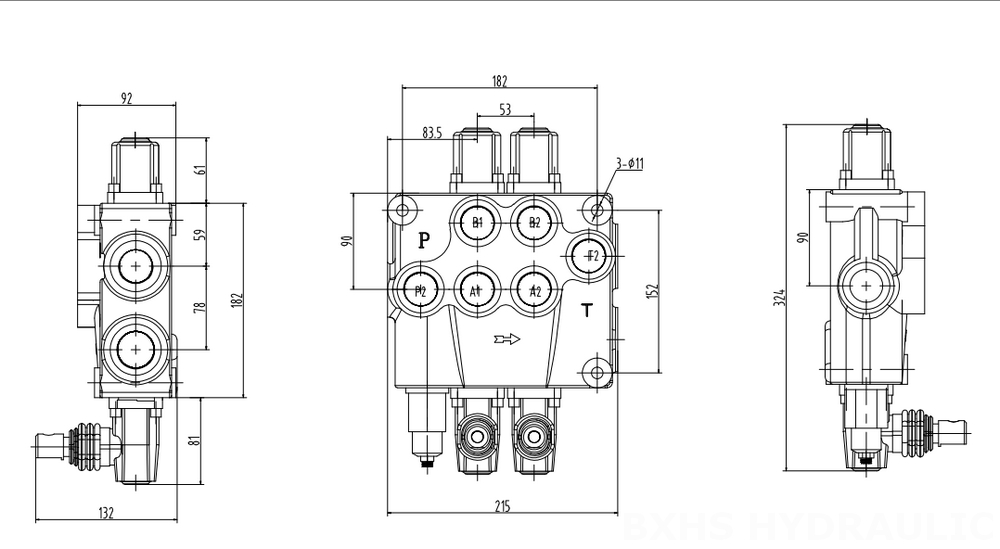 Multiple Selector Valve 06 Ways P120-G34-G1-OT Directional Valve: Global Supplier & Distributor drawing image