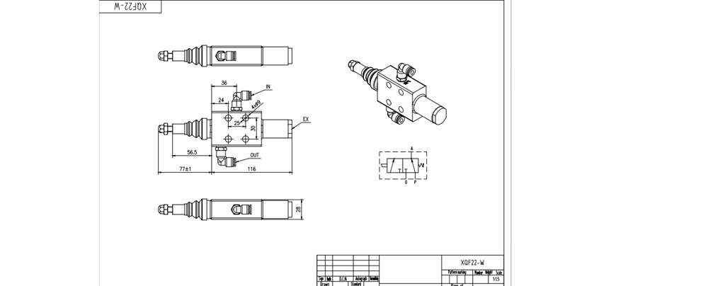 Pneumatic 1 Spool Monoblock Directional Valve | OEM & ODM Services Available drawing image