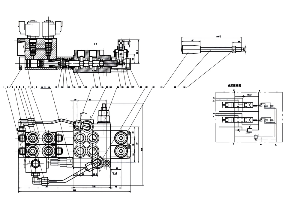 3 Way Spool Diverter Hydraulic Solenoid Valve P40 Electro-hydraulic Directional Valve drawing image