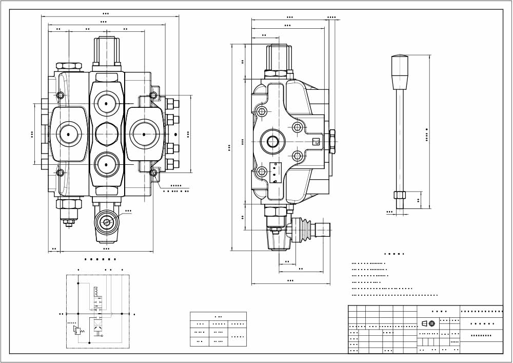 SD25 Manual 1 Spool Sectional Directional Valve drawing image