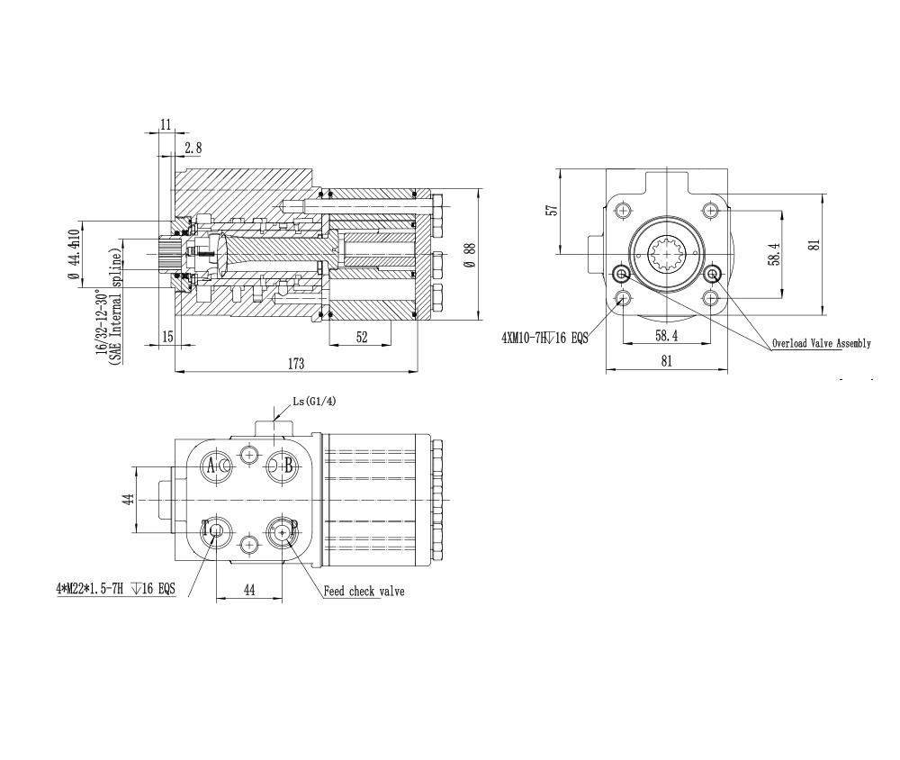 TLF-E800 800 ml/r 60 L/min Streering Unit drawing image