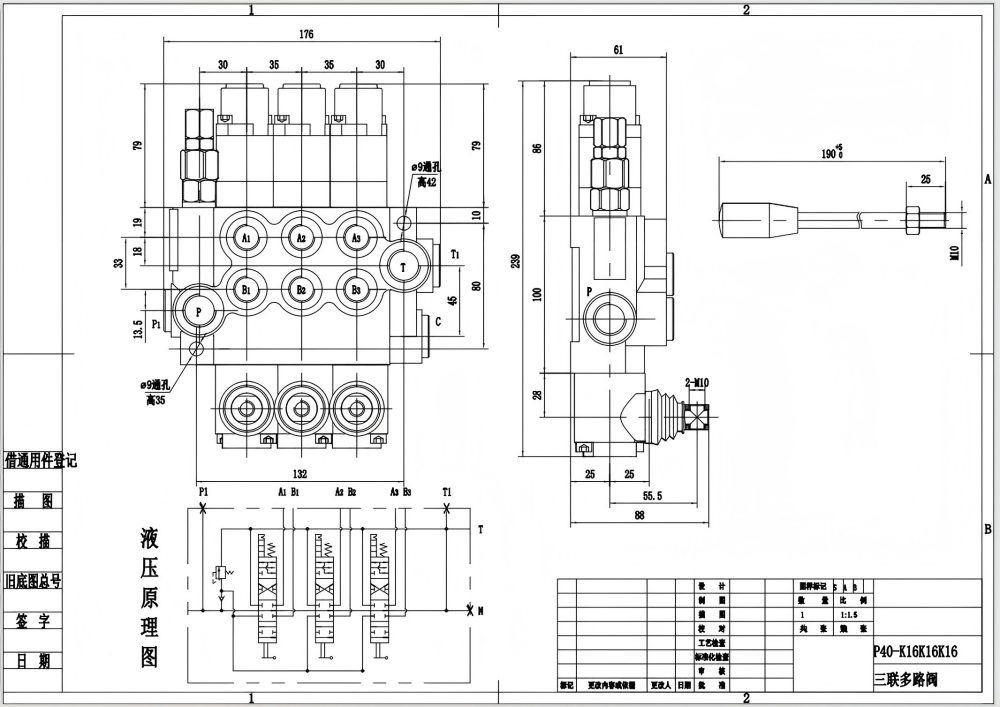 P40-G12-G38-3QTW Hydraulic Directional Valve | Factory Direct & Customizable drawing image