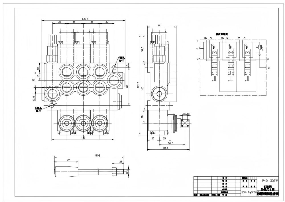 Counter Balance Hydraulic Valve Bespoke Hydraulic Solutions: Customizable P40-G38-G12-OT Valves drawing image