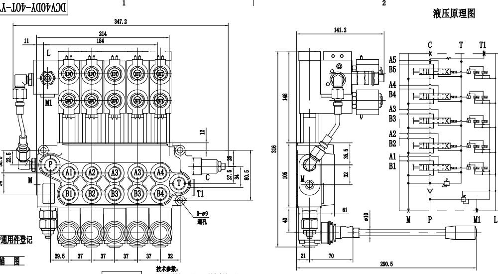 Manufacturer of DCV40Z Monoblock Valves: Wholesale & Customization Available drawing image
