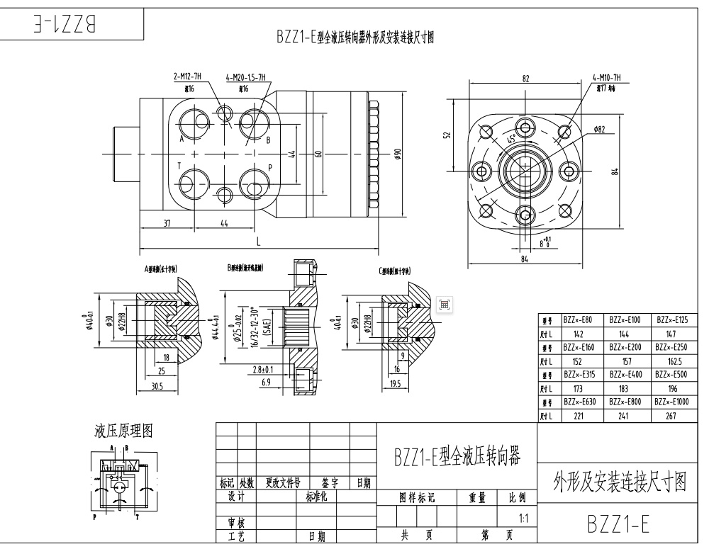 Global Partnership Opportunities: BZZ1-E400B Hydraulic Steering Unit Manufacturing drawing image
