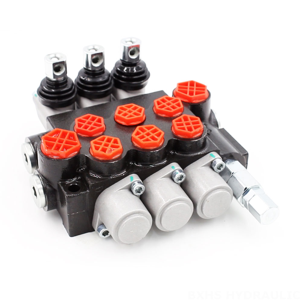 P40-G38-G12-OT-OT-OT Manual 3 Spool Monoblock Directional Valve image