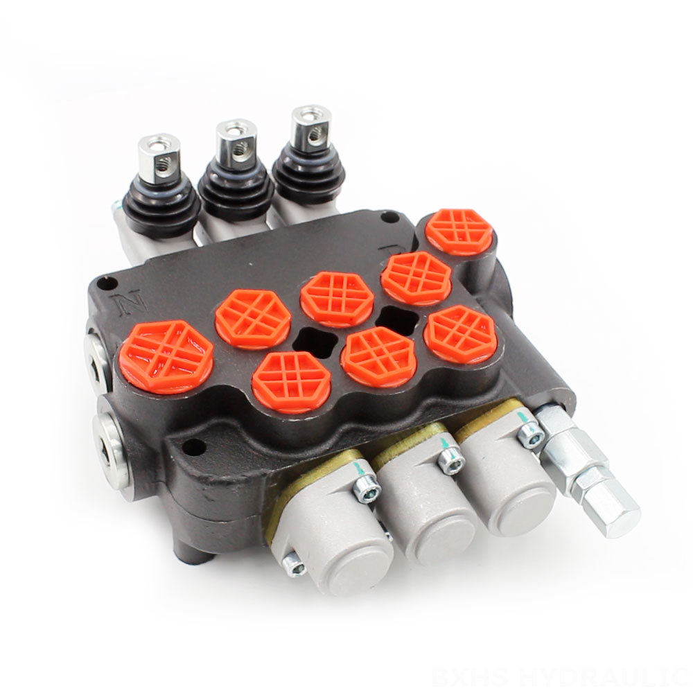 P80-G12-G34-OT Manual 3 Spool Monoblock Directional Valve cover photo