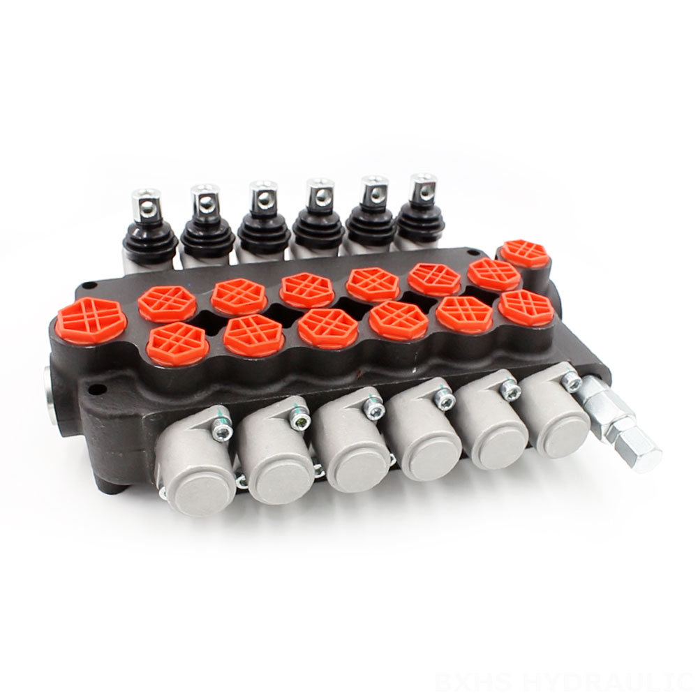 P80-G12-G34-OT Manual 6 Spool Monoblock Directional Valve image