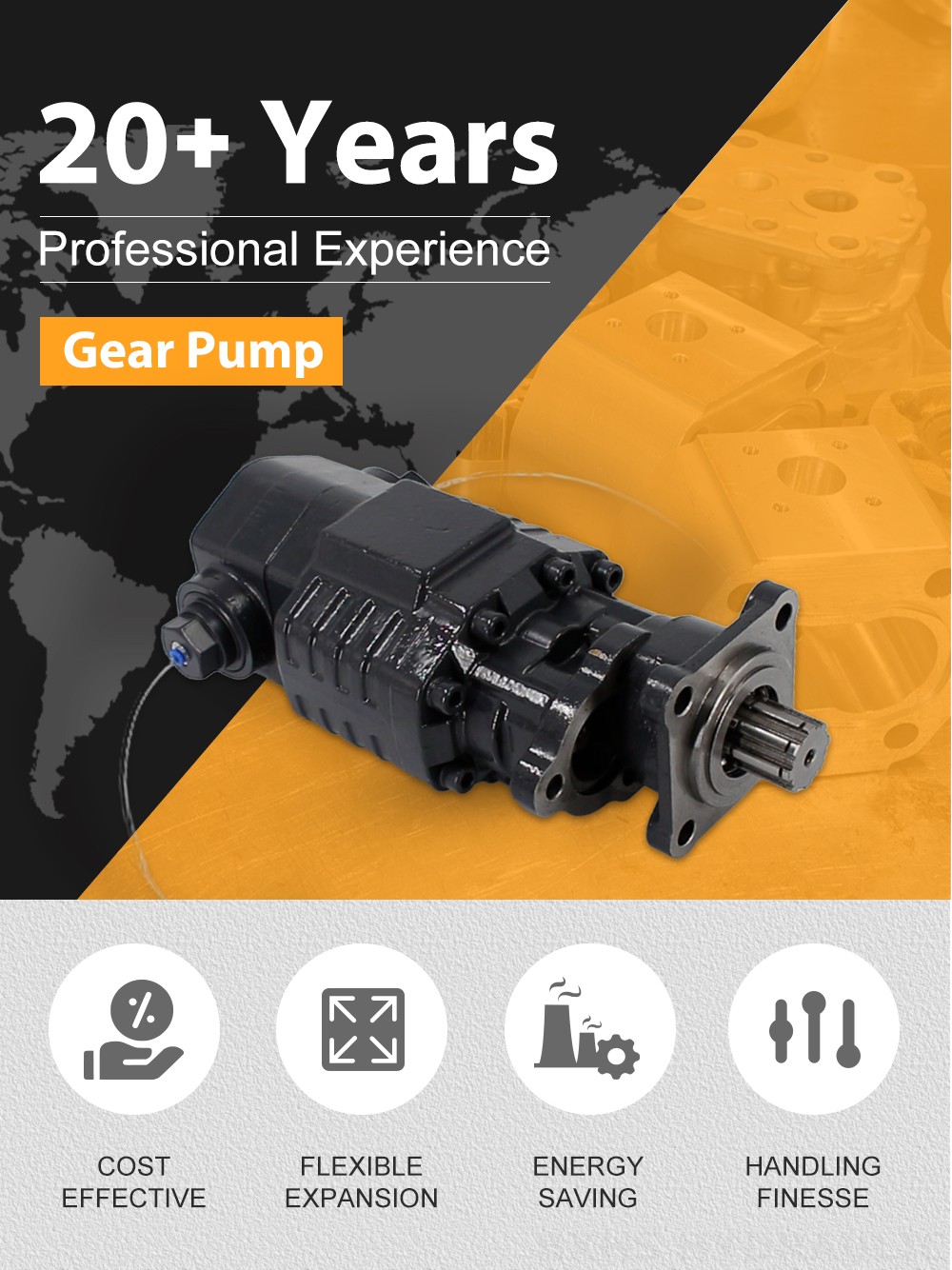 BF110A-ZF1 110 cc/rev 20 MPa (2900 psi) Hydraulic Gear Pump detailed image