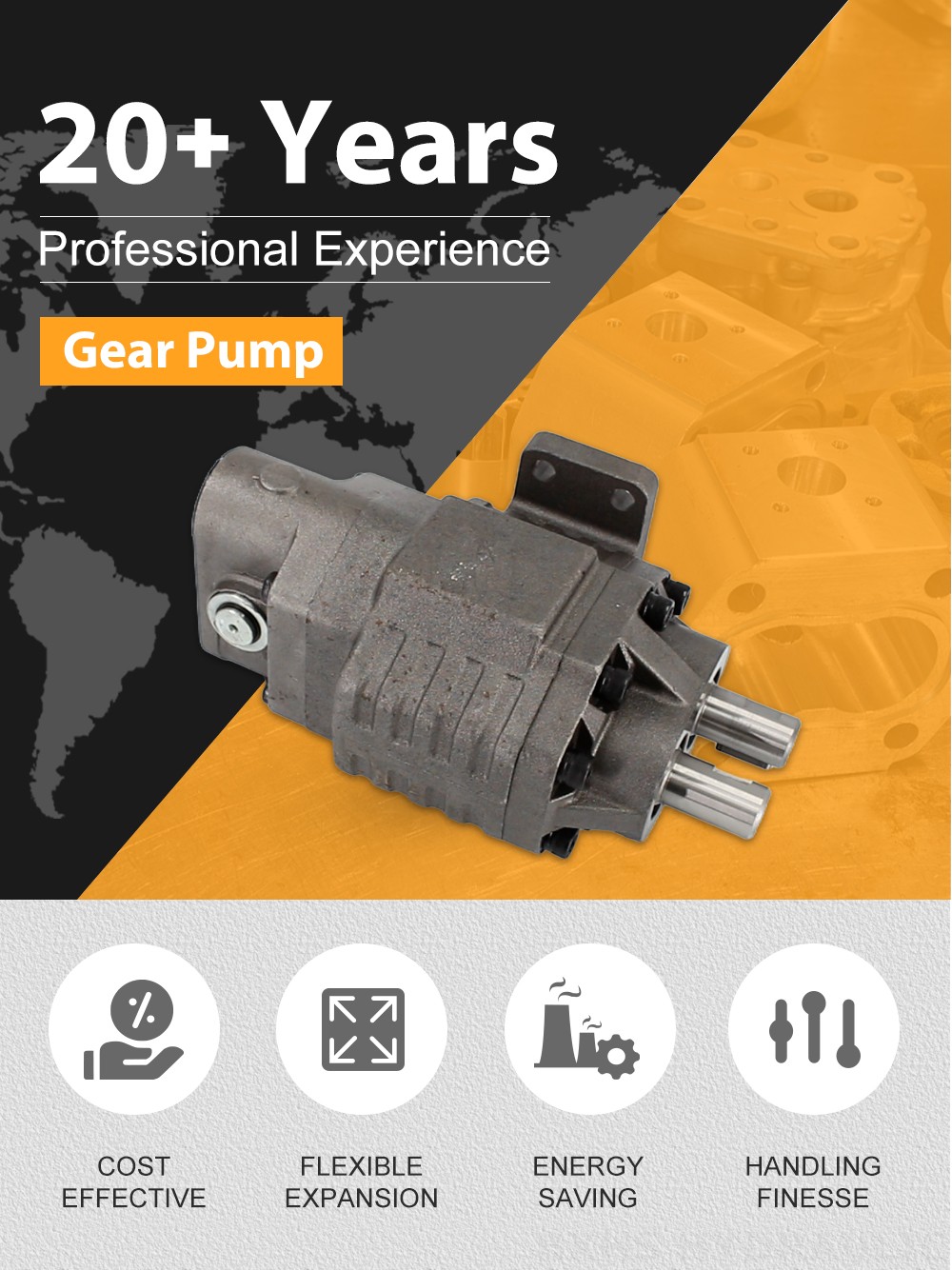 BF110M 110 cc/rev 20 MPa (2900 psi) Hydraulic Gear Pump detailed image