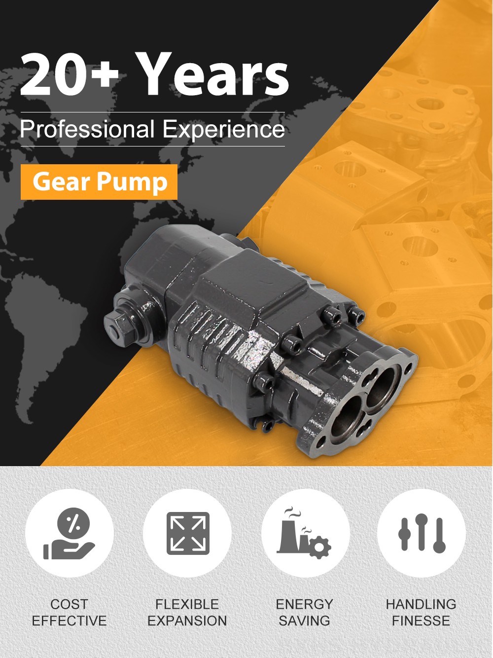 BF82A 80 cc/rev 20 MPa (2900 psi) Hydraulic Gear Pump detailed image