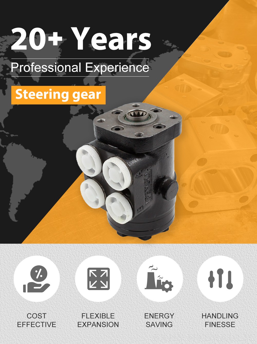 BZZ1-E100B 100 ml/r 7.5 L/min Streering Unit detailed image
