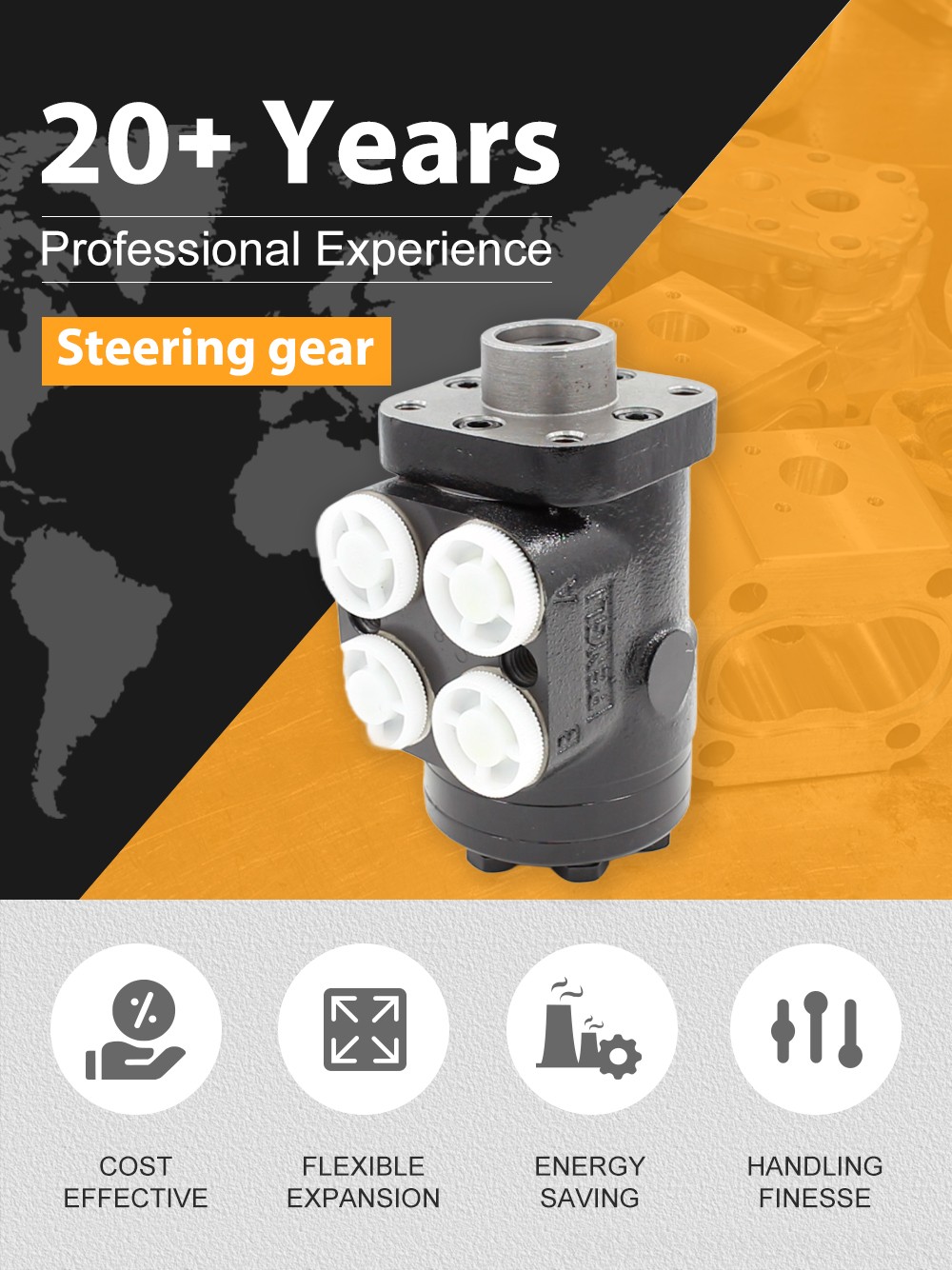 BZZ1-E100C 100 ml/r 7.5 L/min Streering Unit detailed image