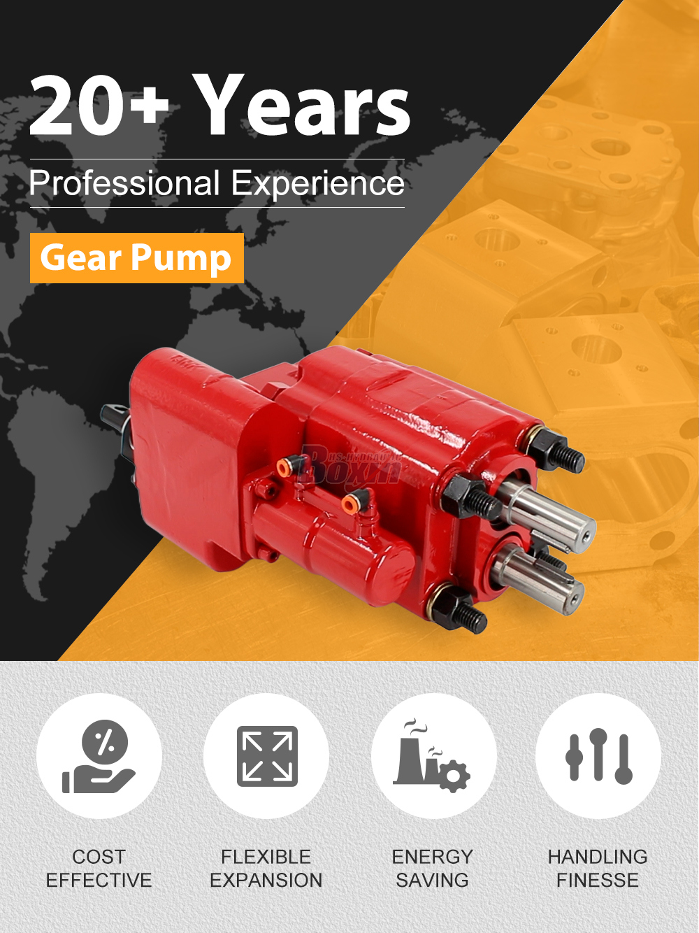 C101-25-AS-H 100 cc/rev 20 MPa (2900 psi) Hydraulic Gear Pump detailed image