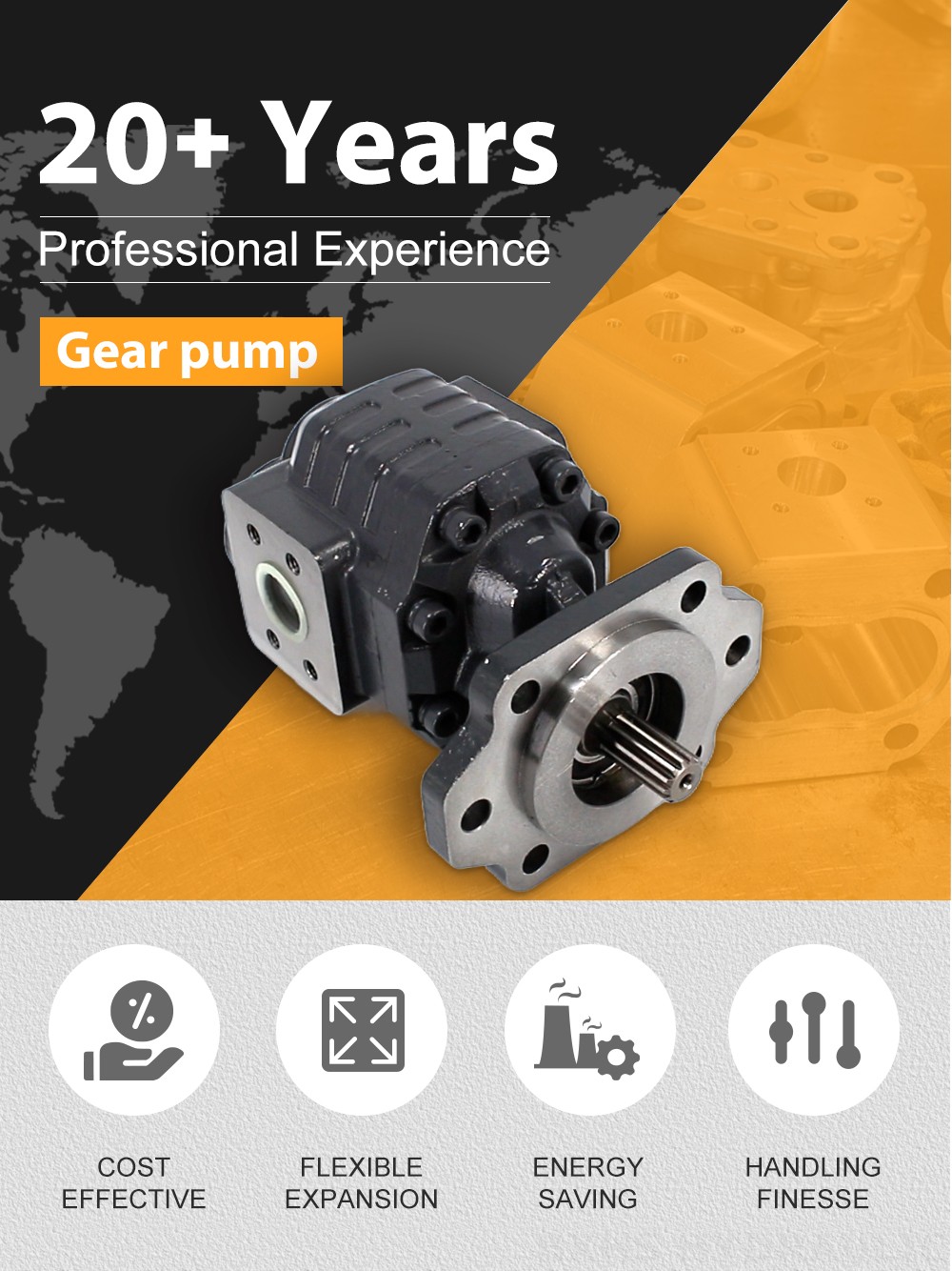 CBHC-2082 82 cc/rev 28 MPa (4061 psi) Hydraulic Gear Pump detailed image