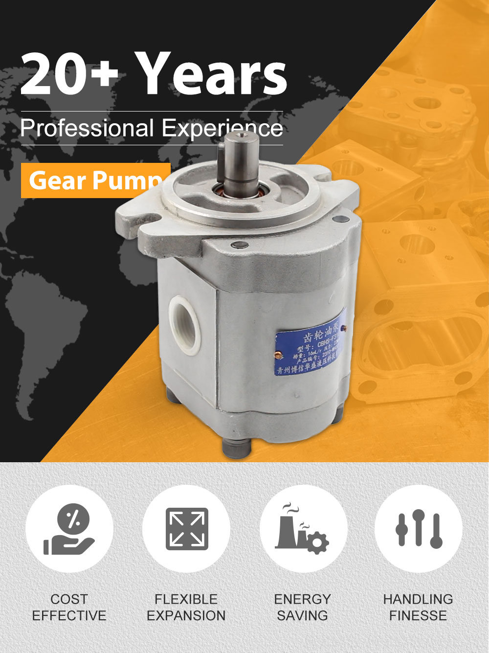 Pto Pump For Backhoe 16 cc/rev Hydraulic Gear Pump: High-Performance & Reliable detailed image