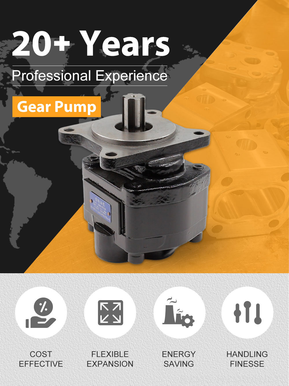 Dump Pump Manufacturer of 20 cc/rev Hydraulic Gear Pumps: Wholesale & Customization Available detailed image