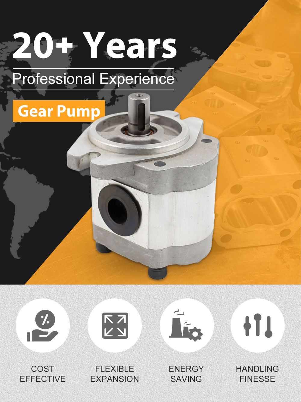 Micro Gear Oil Pump High-Performance 6 cc/rev Hydraulic Gear Pump | Wholesale & OEM detailed image