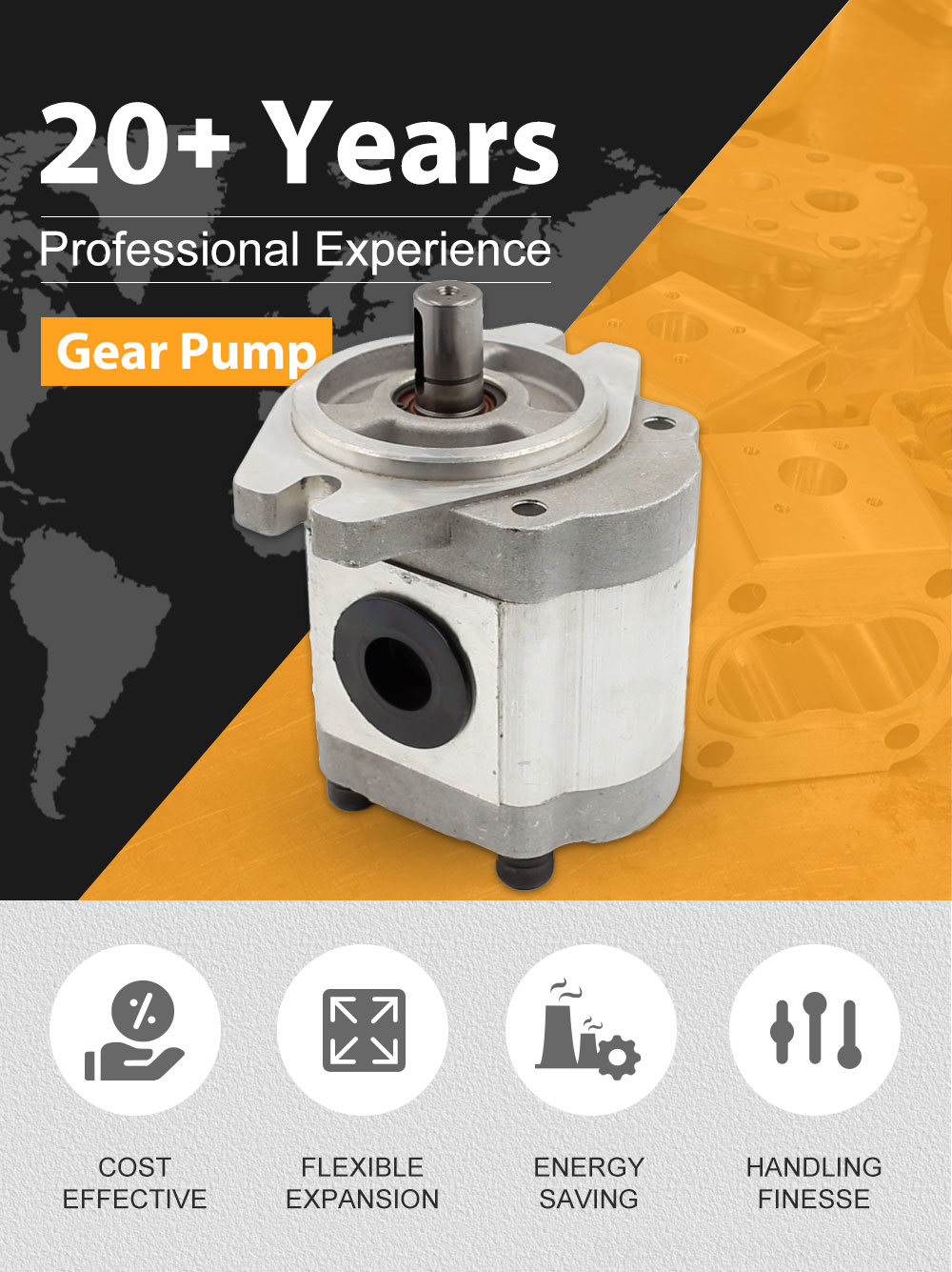 Heavy Oil Gear Pump High-Performance 14 cc/rev Hydraulic Gear Pump | Factory Direct detailed image