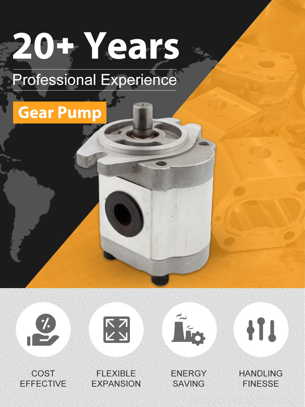 Hydraulic Jack Pump 16 cc/rev Hydraulic Gear Pump: Engineered for Precision & Power detailed image