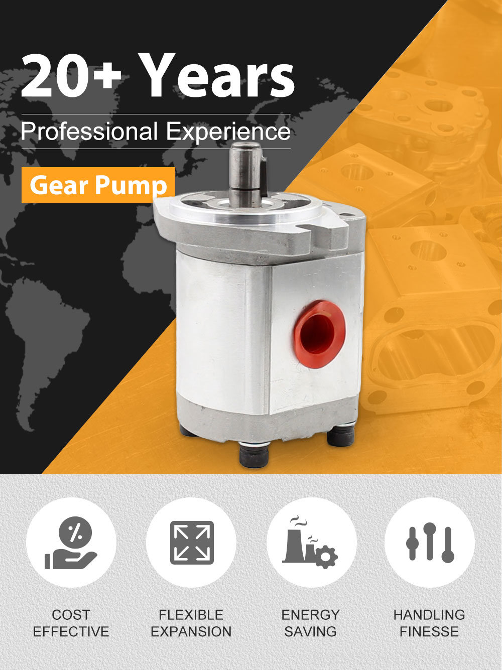 Small Gear Pump 4 cc/rev Hydraulic Gear Pump - CBHS-FL304 | Factory Direct & Customizable detailed image