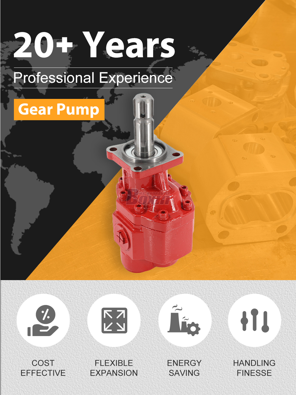 CBHST1-80-KZ 80 cc/rev 20 MPa (2900 psi) Hydraulic Gear Pump detailed image