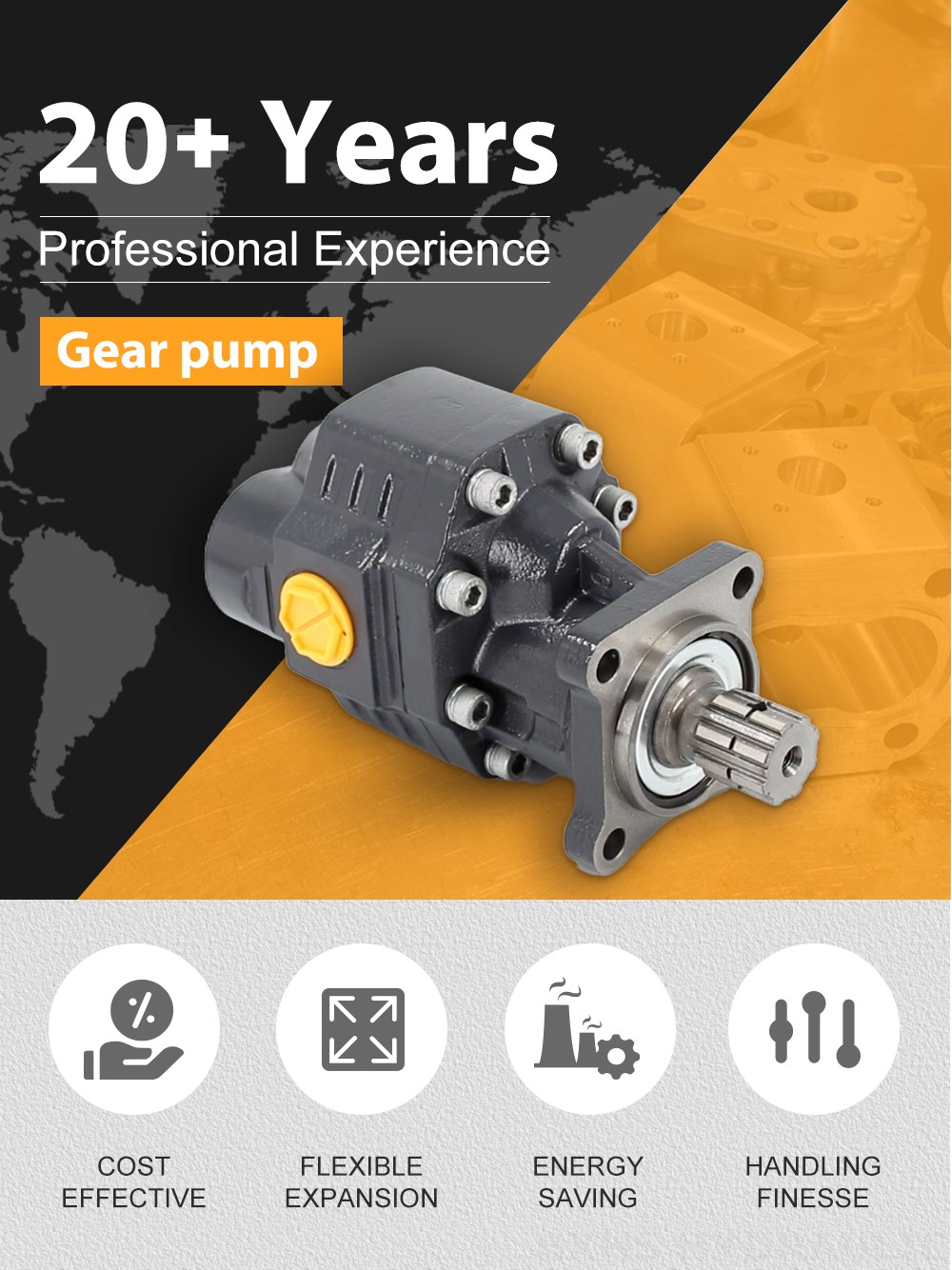CBHW-ISO-80-H 80 cc/rev 22 MPa (3190 psi) Hydraulic Gear Pump detailed image