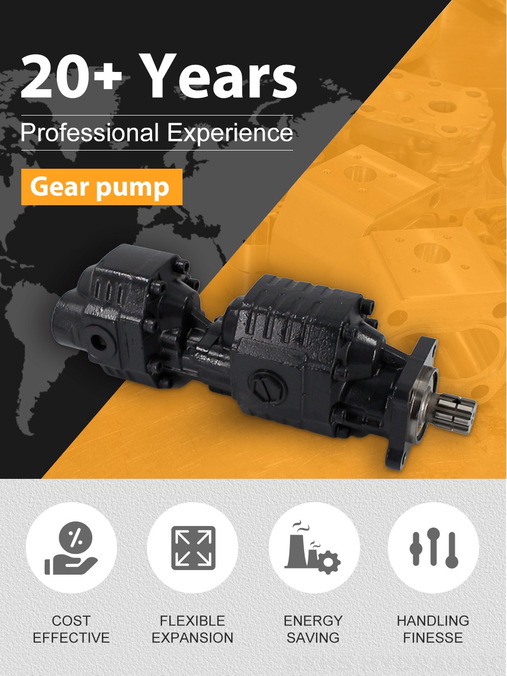 CBSL-2063-2040 63 cc/rev 20 MPa (2900 psi) Hydraulic Gear Pump detailed image