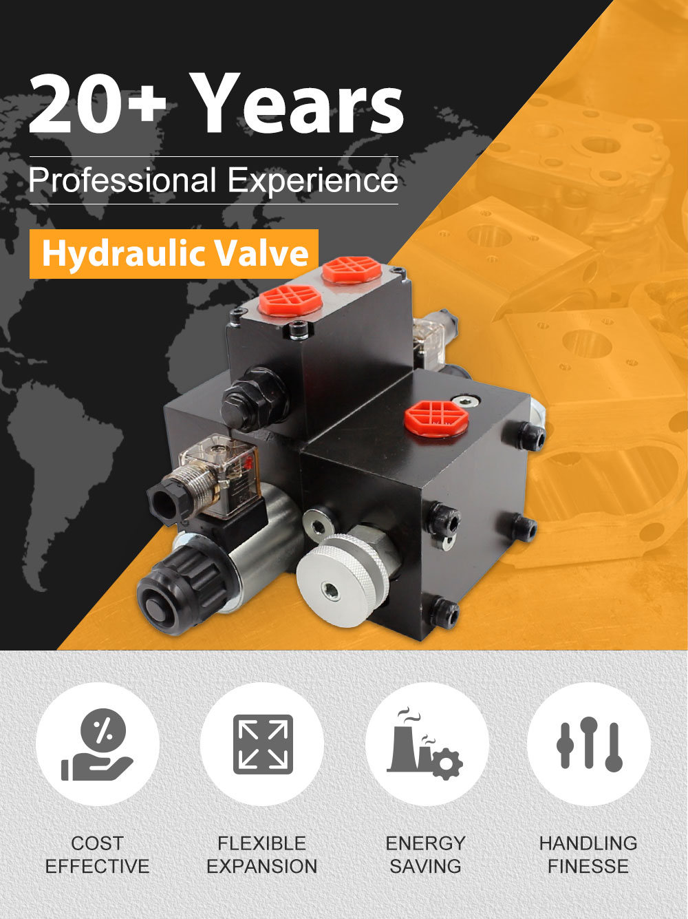 Hydraulic Globe Valve Sectional Directional Control Valve - DCV58F Series | Wholesale & OEM detailed image