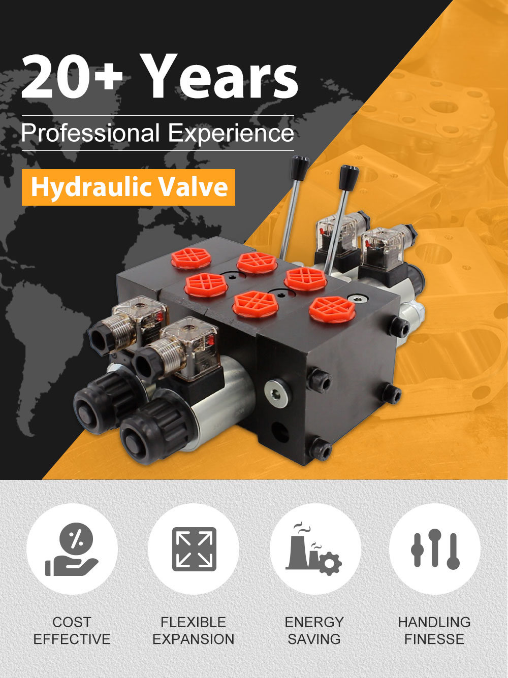 5 Spool Selenoid Hydraulic Valve DCV58 Directional Valve | Precision Engineering and Durability detailed image