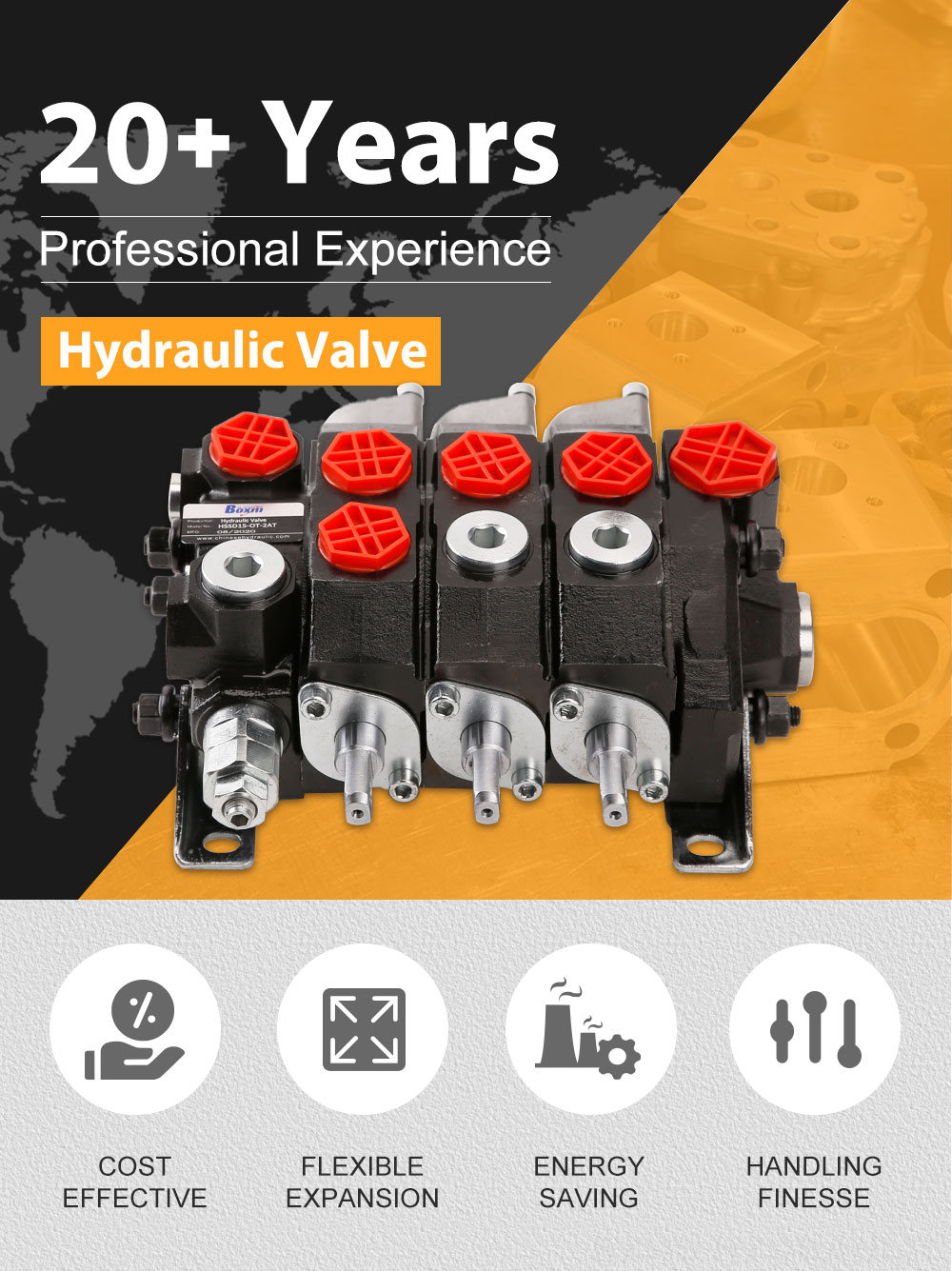 Hydraulic Directions Hydraulic Valve Solutions: Manual 3 Spool Monoblock Directional Valves detailed image