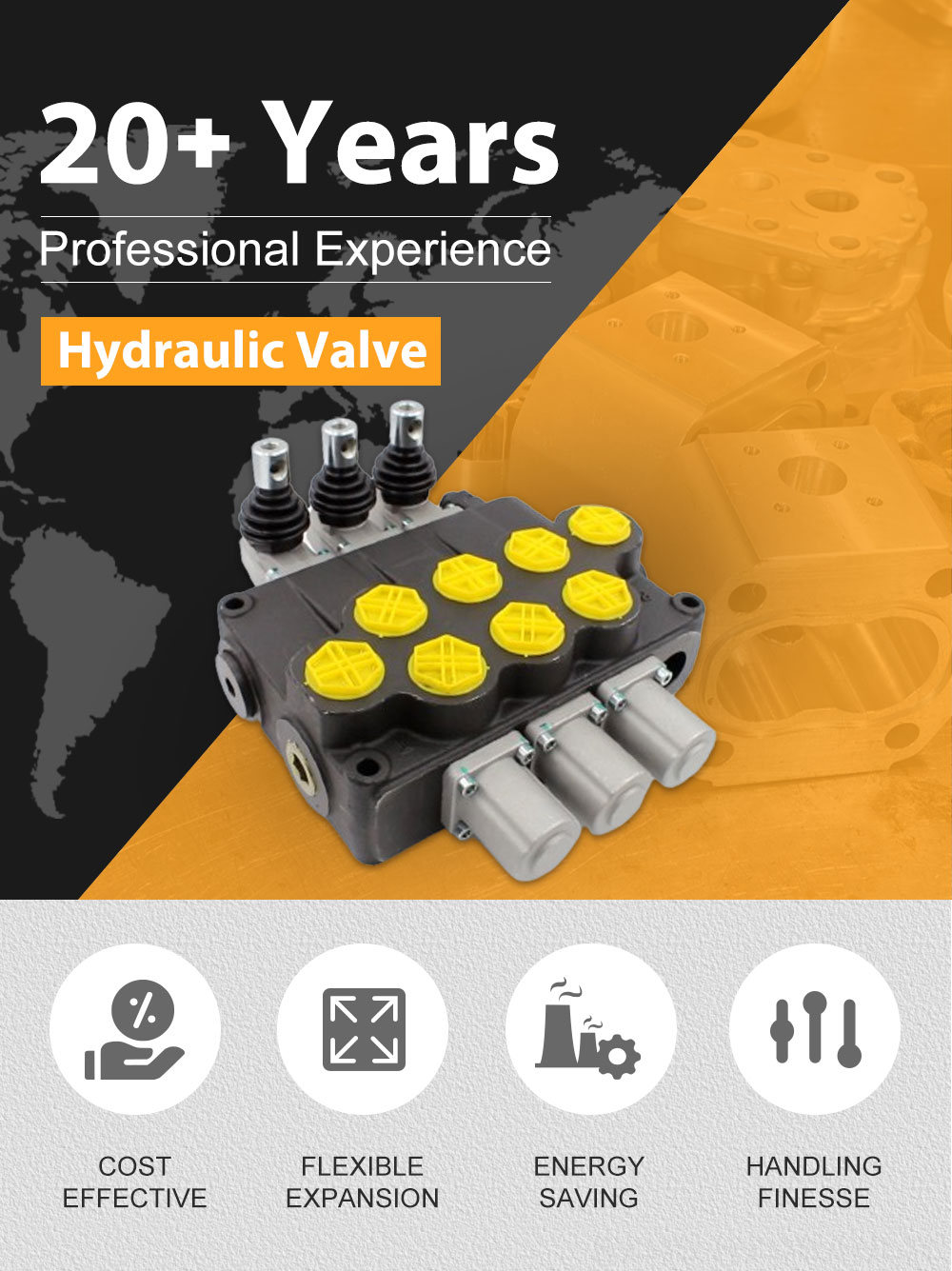 P120-G1-OT 3 Spool Hydraulic Directional Valve | Factory Direct & Customizable detailed image