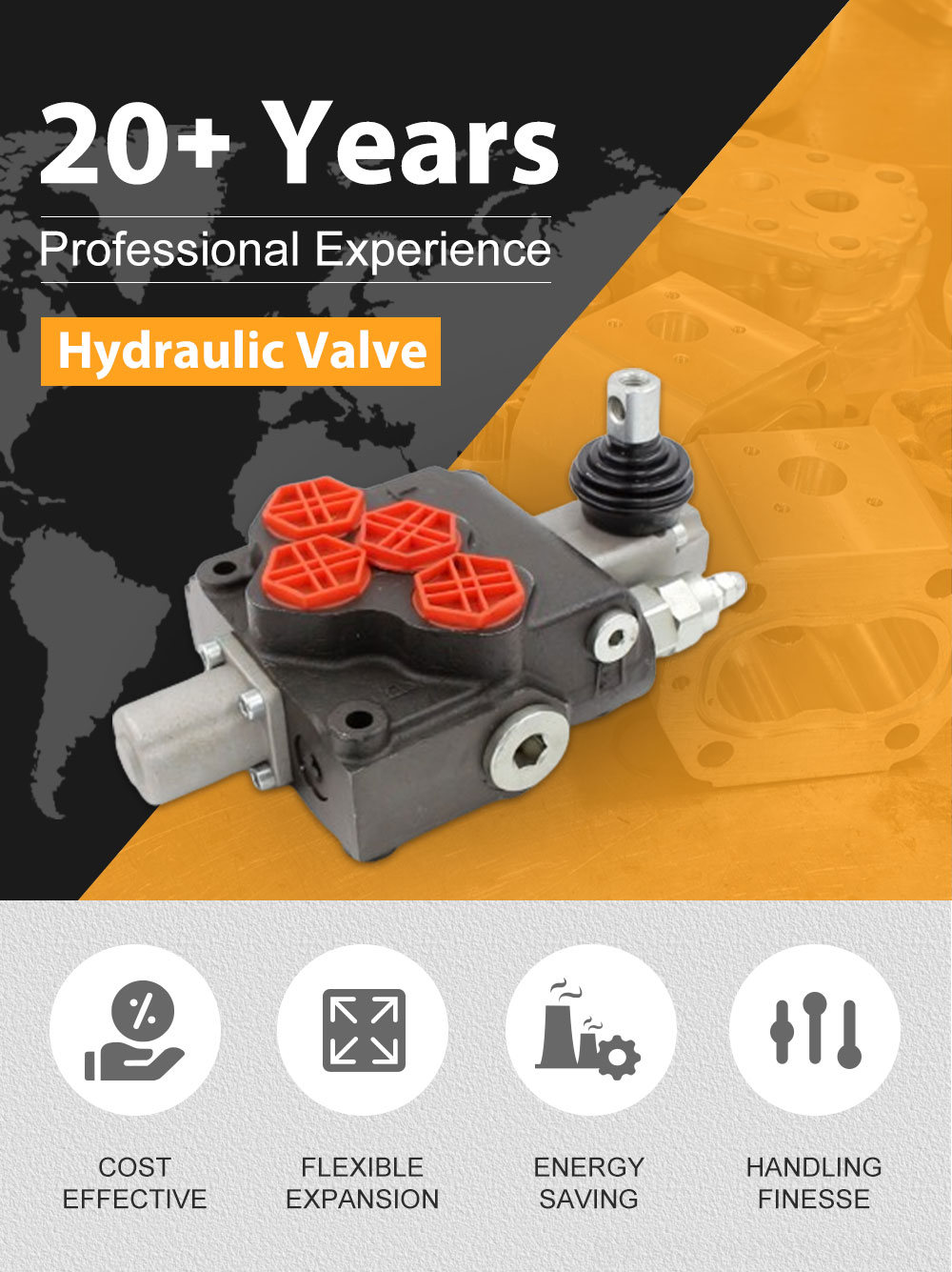 Hydraulic Solenoid Valve 24 Volt Manuel Manual 1 Spool Valve - P120-G1 | Supplier & Distributor detailed image