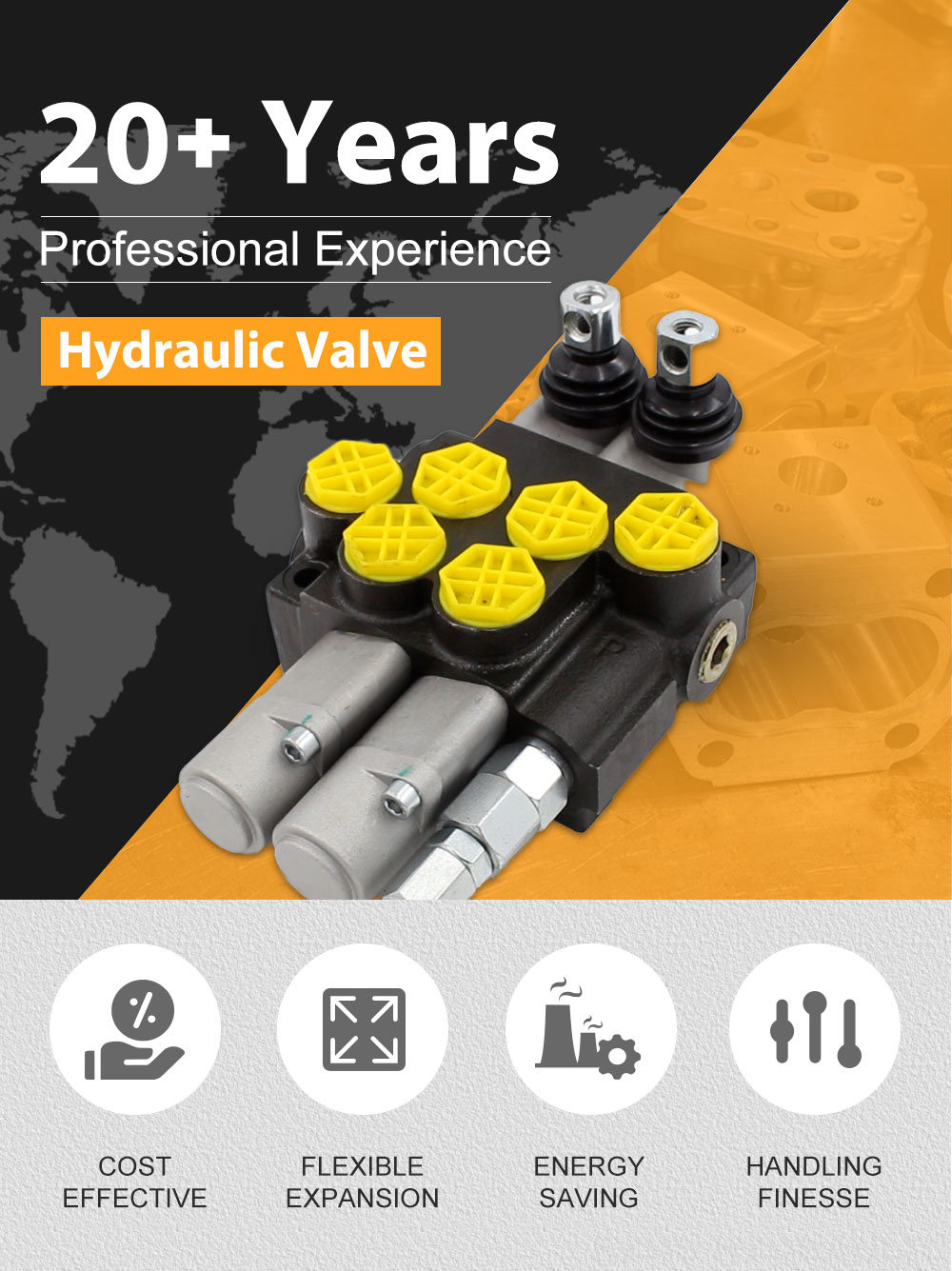 P40-G12-2OT 2-Spool Hydraulic Directional Valve | Factory Direct & Customizable detailed image