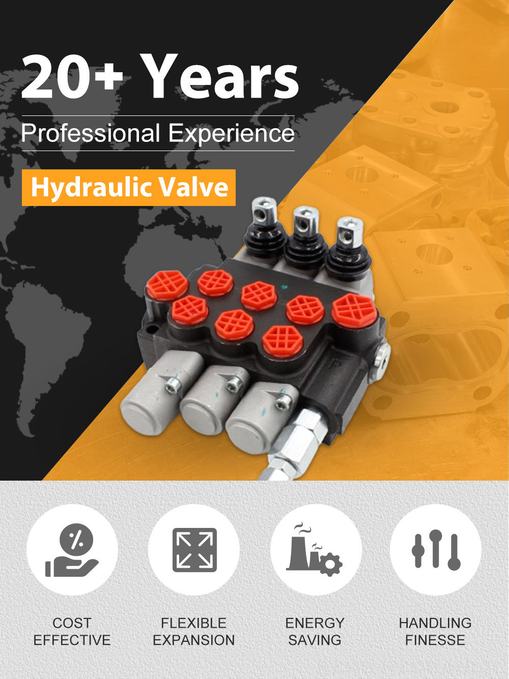 6 Port Selector Valve Hydraulic Valve P40-G12-G38-OT-OT-OT | Industrial Automation & Control detailed image