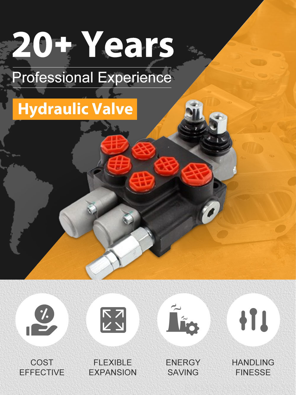 Hydraulic Diverter Rotary 4 Way Valve Custom Hydraulic Valves: P40-G12-G38-OT-QTW ODM Solutions detailed image