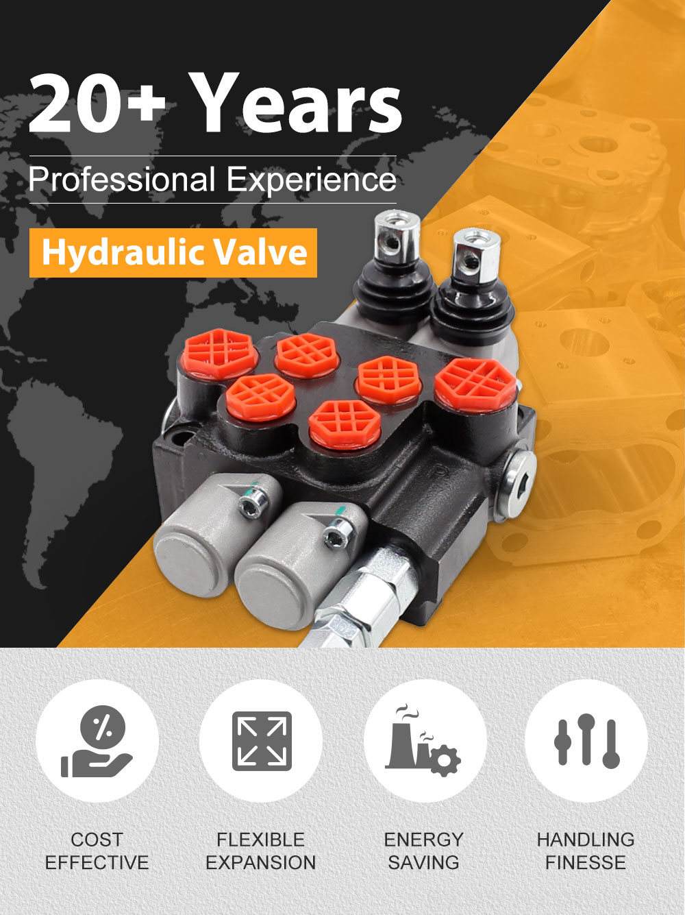 P40-G12-G38 2-Spool Hydraulic Directional Valve | Factory Direct & Customizable detailed image