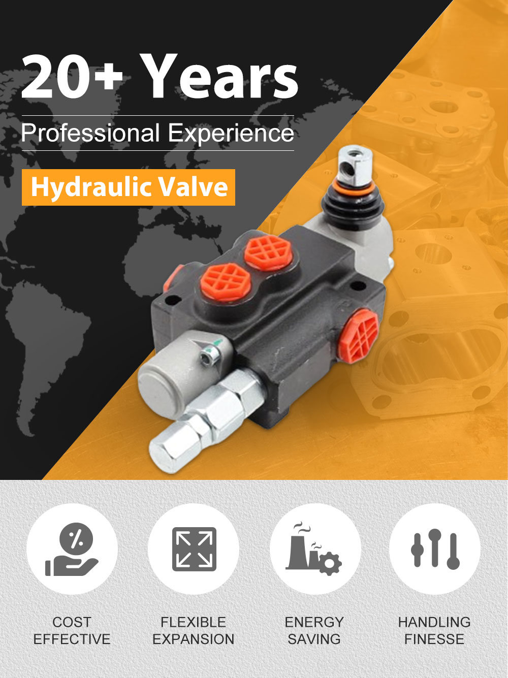 P40-G12-YW 1 Spool Manual Hydraulic Directional Control Valve | Factory Direct detailed image