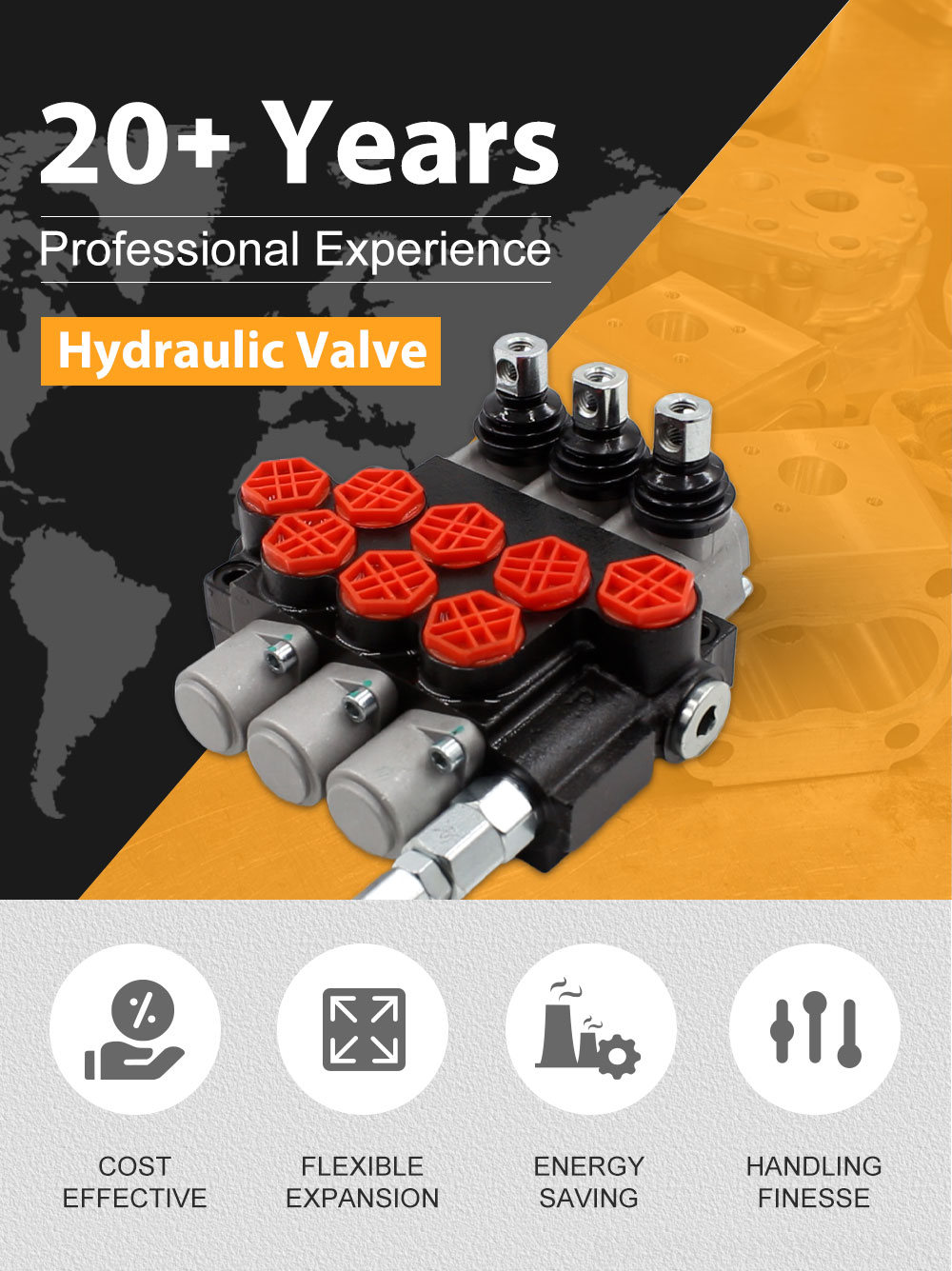 Hydraulic Valve P40 Hydraulic Monoblock Directional Valve - P40-G12 Series: Wholesale & OEM detailed image