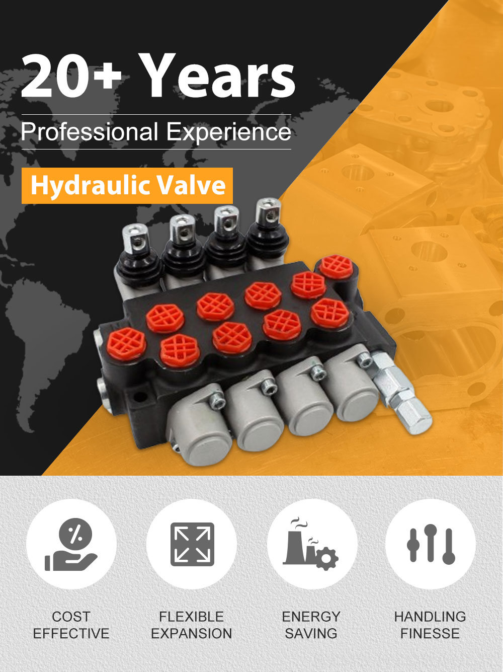 Hydraulic Diverted Valve P40-G38 Manual Monoblock Directional Control Valve | Wholesale & OEM detailed image