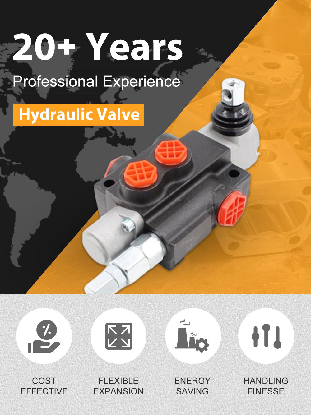 Tractor Hydraulic Distributor P40-OT 1 Spool Monoblock Valve | Customizable Hydraulic Solutions detailed image