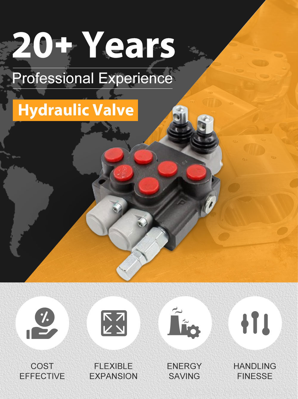 2 Way Hydraulic Control Valve Directional Valve P40-U34-2OT | Manufacturer & Wholesale Supplier detailed image