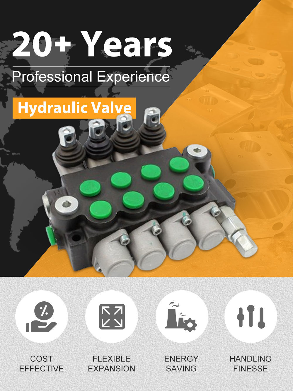 P40-U34 4-Spool Hydraulic Directional Valve | Factory Direct & Customizable detailed image