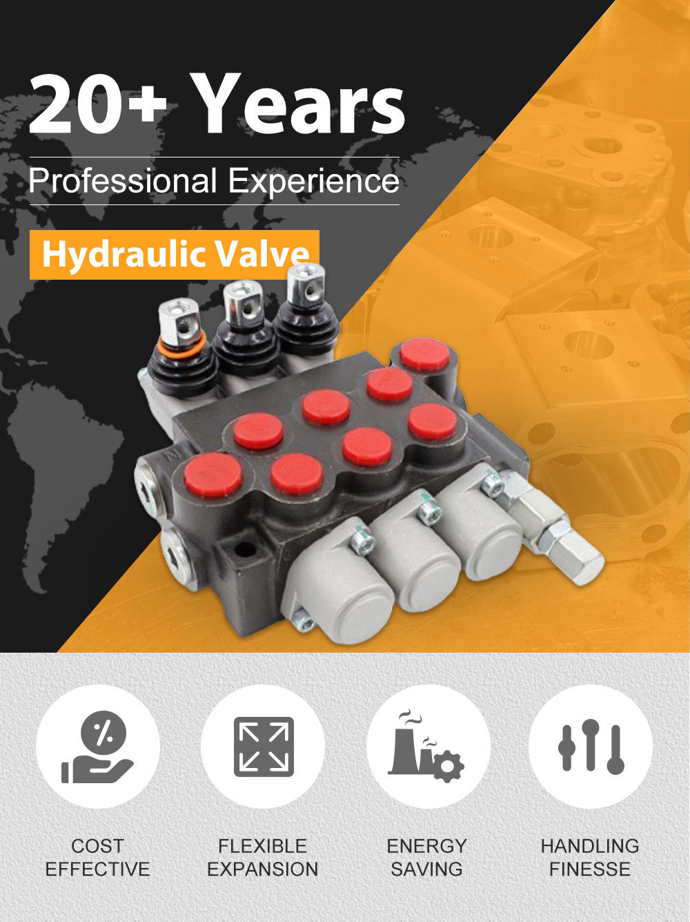 Electronic Hydraulic 4spool Valve Controler Directional Valve | Factory Direct & Customizable detailed image