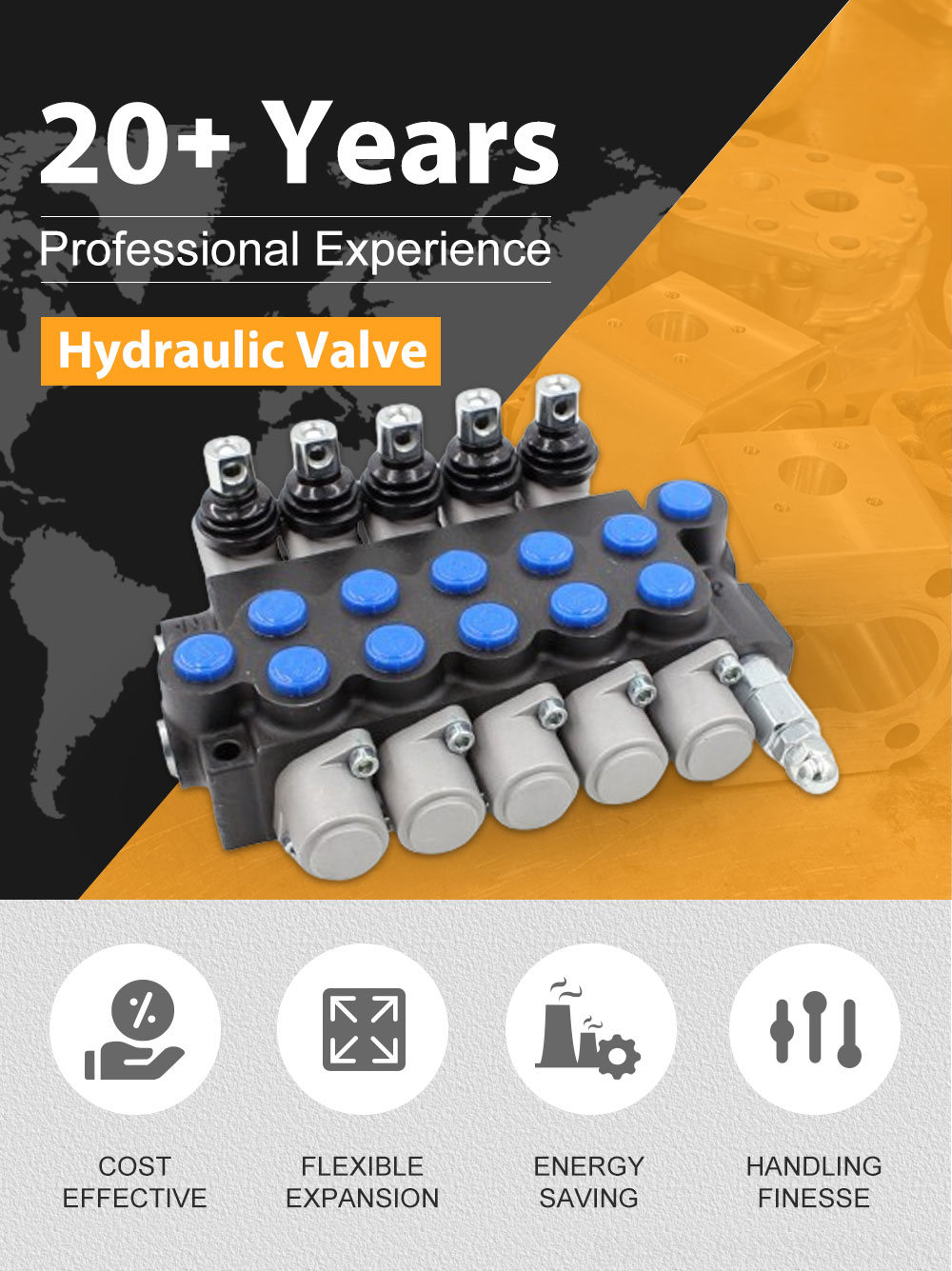 P40-U78 5-Spool Hydraulic Directional Valve | Factory Direct & Customizable detailed image