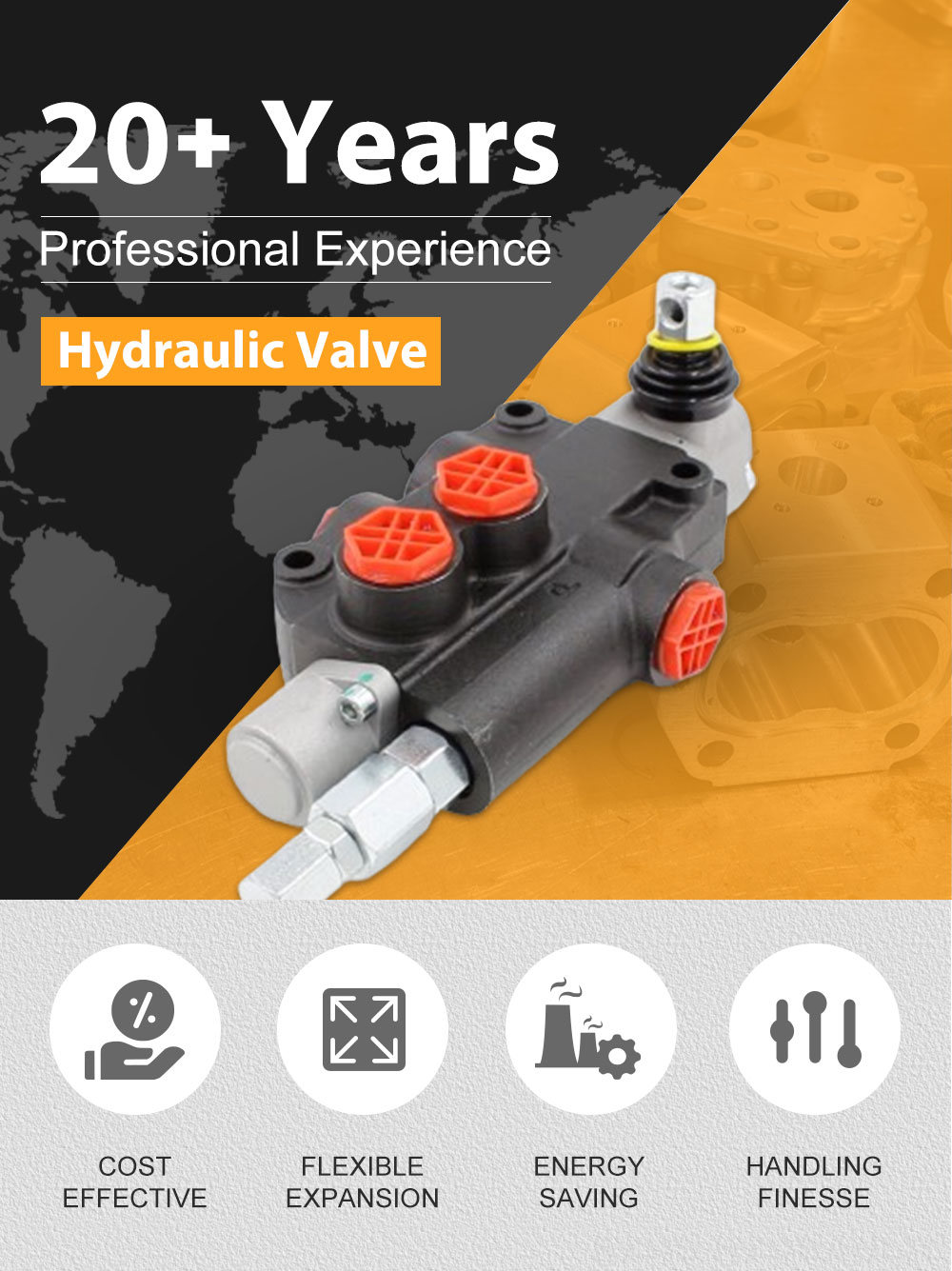 Hydraulic Valves Proportional Hydraulic Directional Control Valve P80-G12-1OW | Wholesale & OEM detailed image